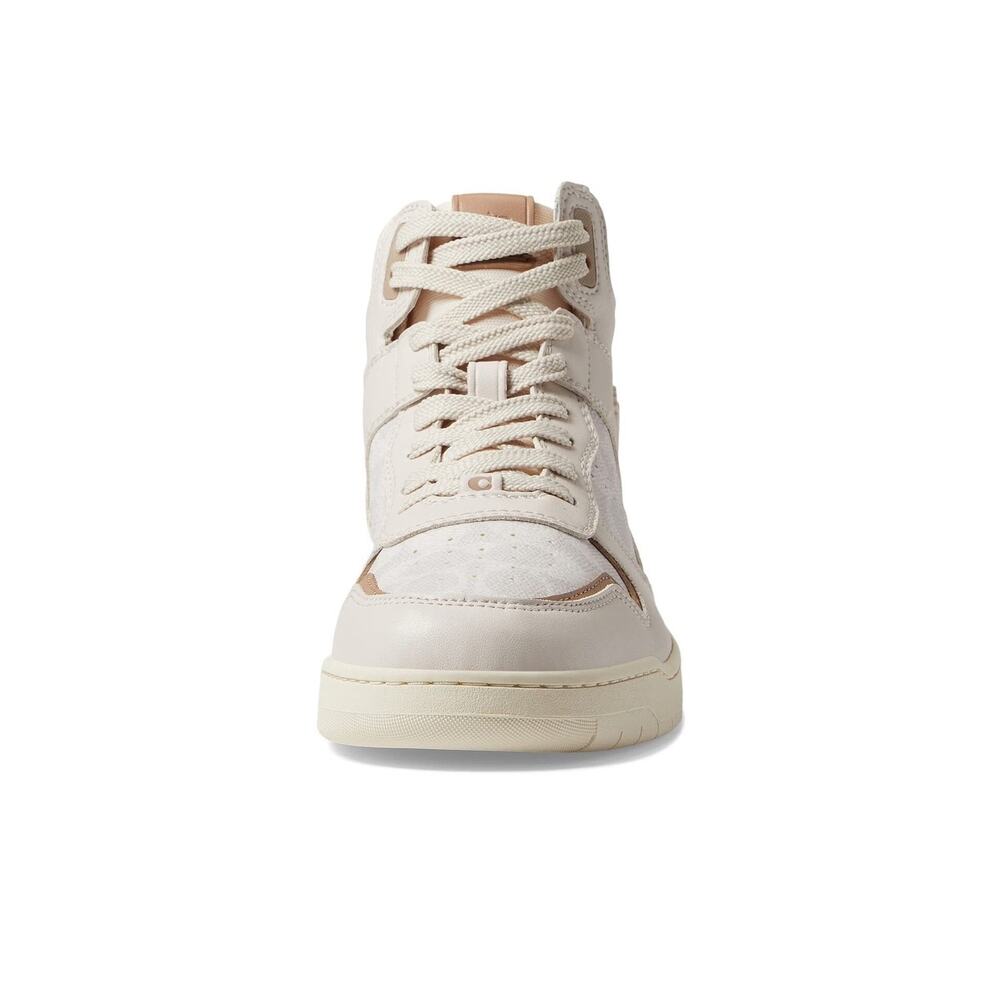 Coach Hi Top Sneakers CD304 Chalk Coated Canvas Women’s Sz 10B NIB MSRP $229 - Picture 11 of 16
